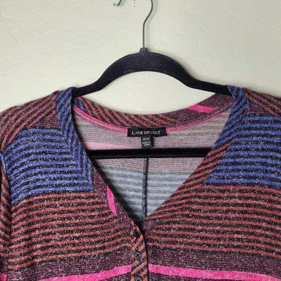 Lane Bryant Striped Long sleeve Blouse - Picture 3 of 8